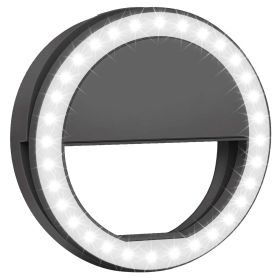 Selfie Ring Light 36 LEDs Ring Fill Light Clip for for iPhone Xs Max/XR Galaxy S10 Plus Tablet (Option: SelfieLEDRingBlack)