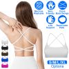 Women Cross Back Sport Bras Padded Strappyòop Open Back Low Impact Bras Sexy©tness!nk Tops with Removable Pads Thin Straps for Gym Yoga Workout