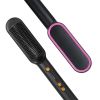 Hair Straightener Brush Electric Hair Straightener Comb Hot Comb for Women Hot Comb with 5 Heating Levels Wide Voltage Range Black