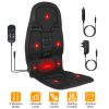 Back Massager Cushion Electric Massage Car Seat Cushion Chair Pad w/ Heating Function 8 Vibration Modes 3 Intensity Levels