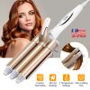 3 Barrel Curling Iron Wand Electric Hair Curler 1in Triple Hair Waver Crimper Beach Waver Adjustable Temperature Ceramic Tourmaline