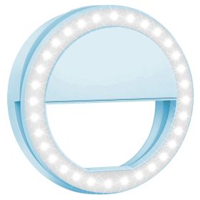 Selfie Ring Light 36 LEDs Ring Fill Light Clip for for iPhone Xs Max/XR Galaxy S10 Plus Tablet (Option: SelfieLEDRingBlue)