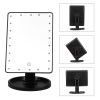 22 LED Lights Rechargeable Cosmetic Mirror 180otation Makeup Mirror Touch Control Dimmable Vanity Mirror
