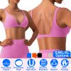 Women Deep V-Neck Sports Bras U-Shaped Back Sport Bras Padded Strappyòop Open Back Low Impact Bras Sexy©tness!nk Tops with Removable Pads for Gy