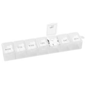 Weekly Pill Organizer 7 Day Pill Planner BPA Free Pill Box Case with 7 Compartments for Vitamins Medication Supplements (Option: DailyPillBoxWhite)
