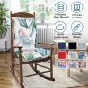 Rocking Chair Cushion 2 Pieces Back Seat Sets with Non-Slip Ties Polyester Fiber Filling Comfortable Cushions and Pads for Indoor Home Office Car