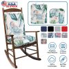 Rocking Chair Cushion 2 Pieces Back Seat Sets with Non-Slip Ties Polyester Fiber Filling Comfortable Cushions and Pads for Indoor Home Office Car