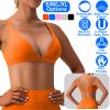 Women Deep V-Neck Sports Bras U-Shaped Back Sport Bras Padded Strappyòop Open Back Low Impact Bras Sexy©tness!nk Tops with Removable Pads for Gy