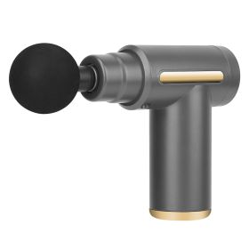 Percussion Massage Gun USB Type C Rechargeable Deep Tissue Vibration Massager Handheld Leg Body Cordless Massager w/ 4 Interchangeable Heads 6 Intensi (Option: MassageGunGrey)
