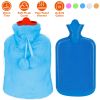 2L Hot Water Bottle w/ Plush Cover Classic Natural Rubber Hot Water Bag Feet Warmer¯r Pain Relief Hot Compress Heat Therapy Warm Neck Shoulders
